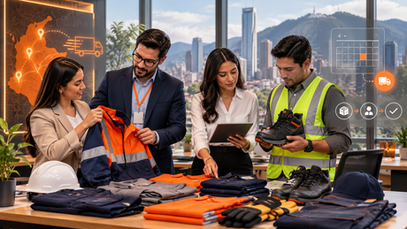 Equipo de Recursos Humanos organizando la entrega de dotación laboral 2026 en Colombia